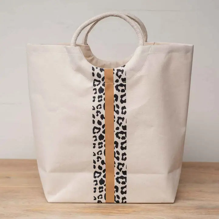 Leopard Stripe Shore Tote