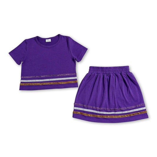 Purple & Gold Girl's Set - The Season Boutique
