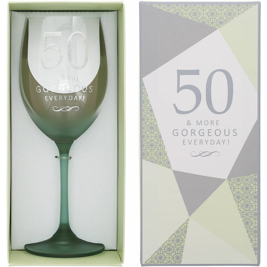 Gift Boxed 50th Birthday Wine Glass - The Season Boutique