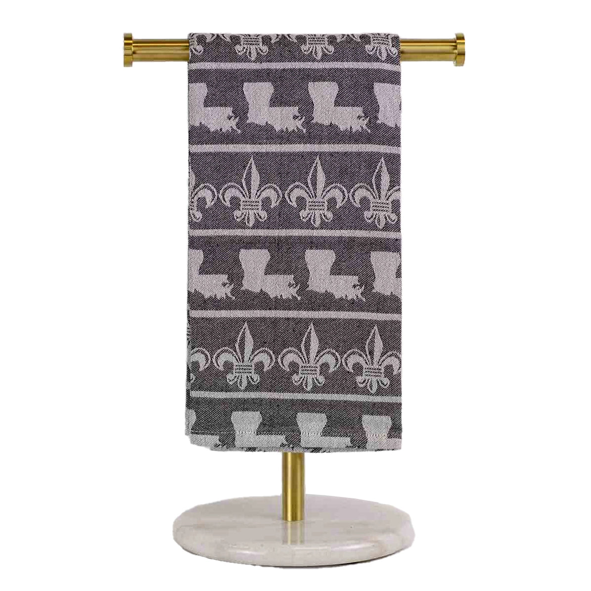 Louisiana Fleur Jacquard Hand Towel Black 20x28