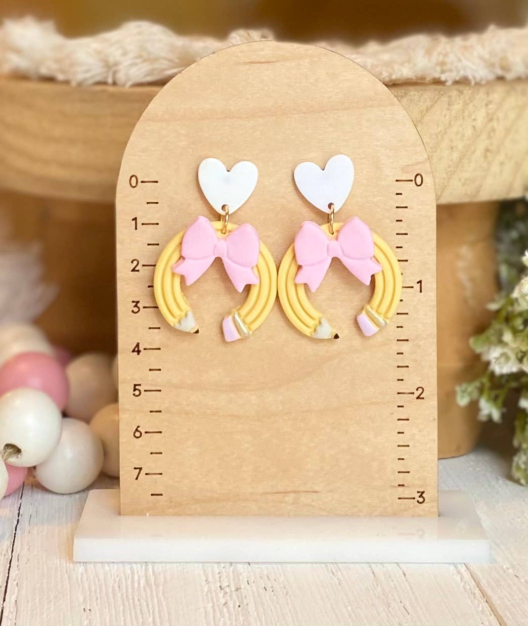 Teacher Earrings : Multi Bow with Apple Center