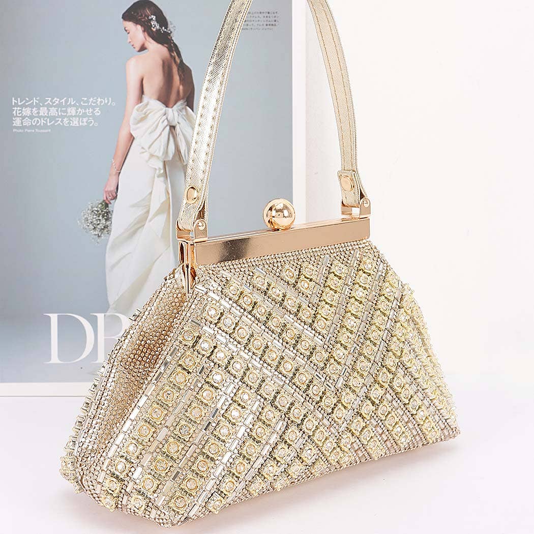 Rhinestone Party Clutch -Silver