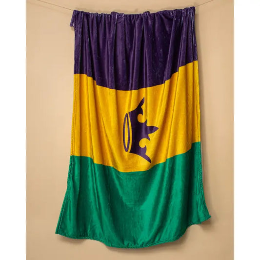 Mardi Gras Flag Throw Purple/Green/Yellow 50x60