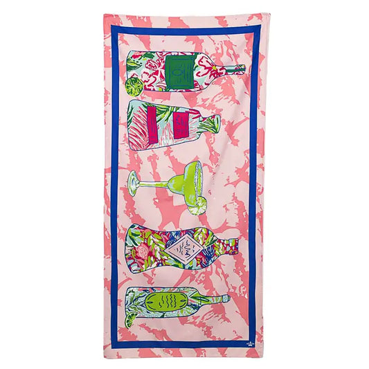 Tequila Sunrise Beach Towel Pink/Lime/Lapis