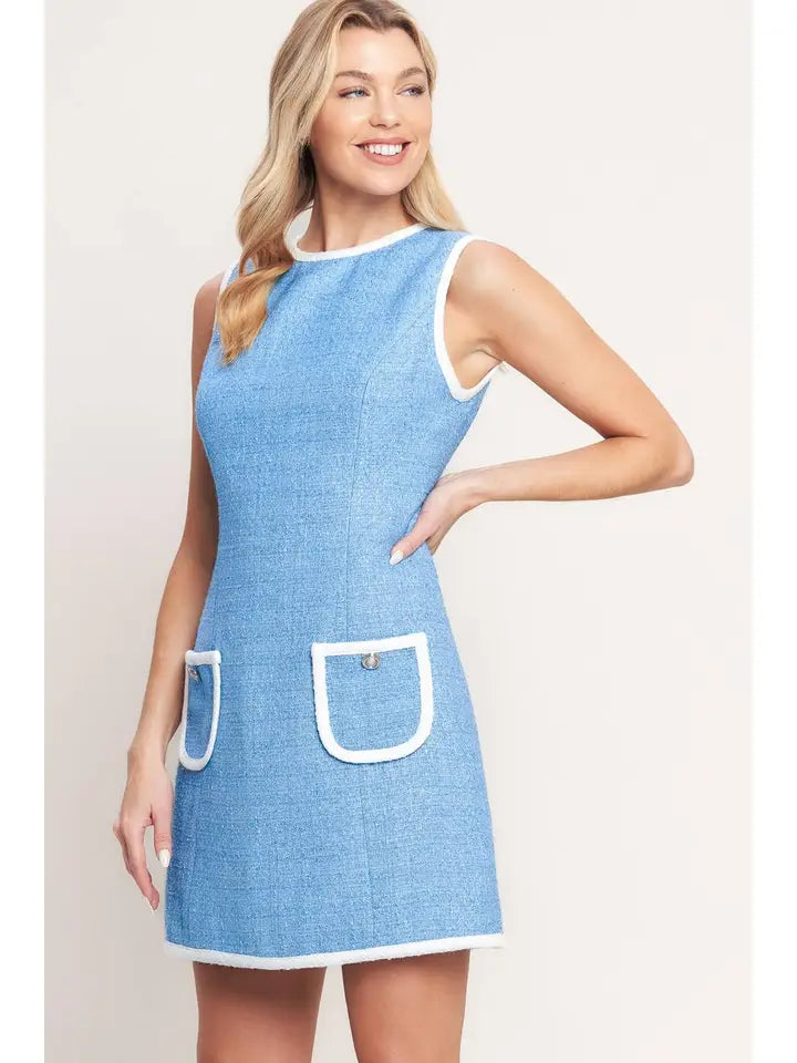 Solid Woven Mini Dress - The Season Boutique