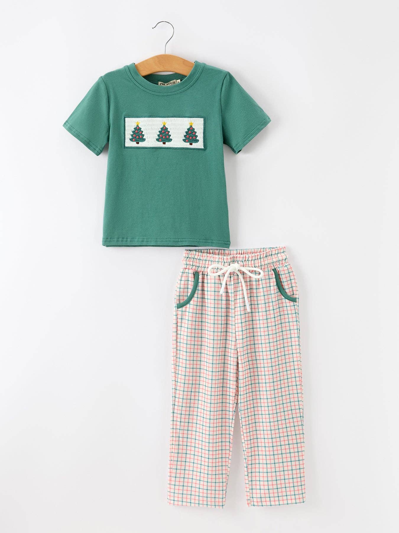 Christmas T-Shirt & Plaid Pants Set
