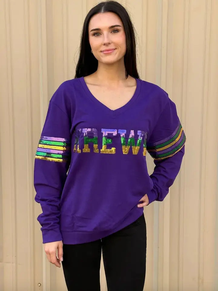 French Terry Sequins Krewe Shirt - The Season Boutique