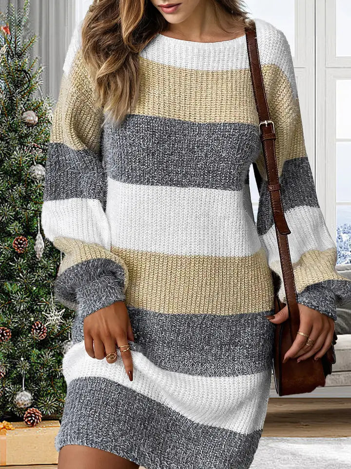 Drop Shoulder Sweater Dress