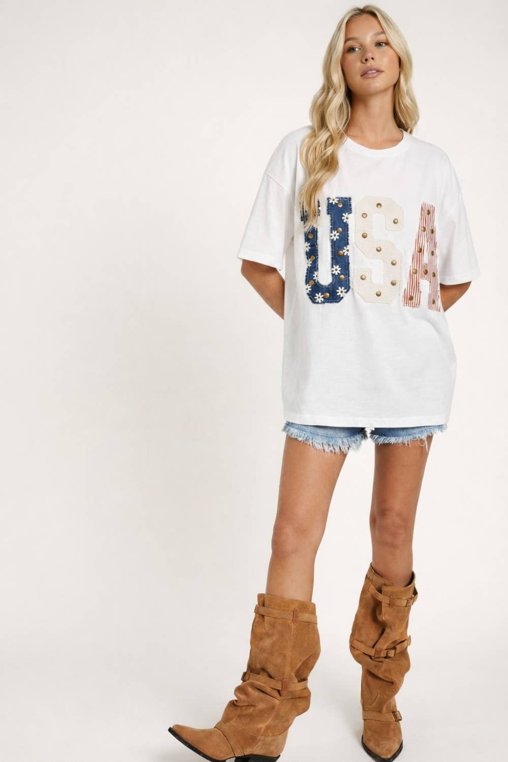 Studded USA Graphic Tee