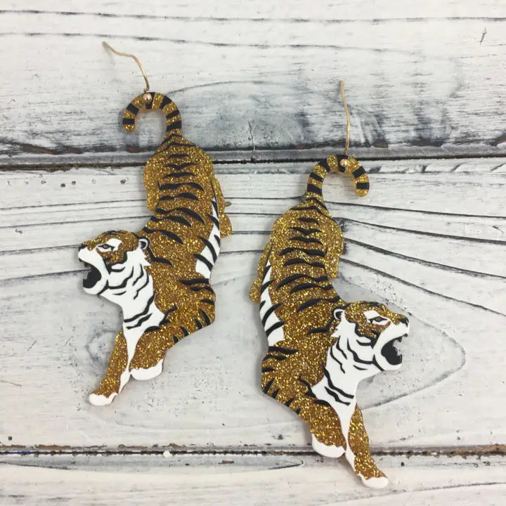 Glitter Tiger Body Earrings - The Season Boutique
