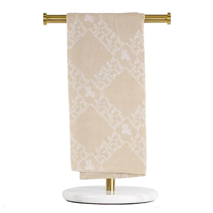 Louisiana Trellis Jacquard Hand Towel Timber/White 20x28