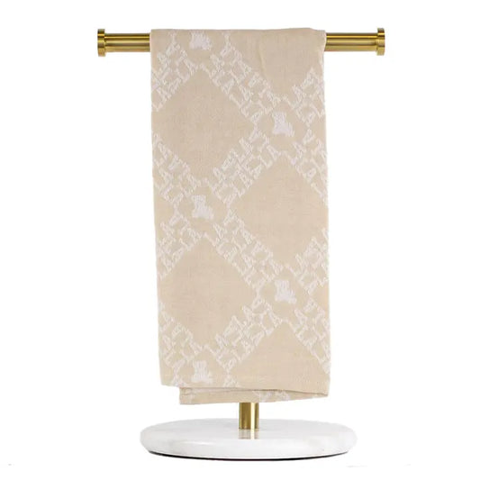 Louisiana Trellis Jacquard Hand Towel Timber/White 20x28