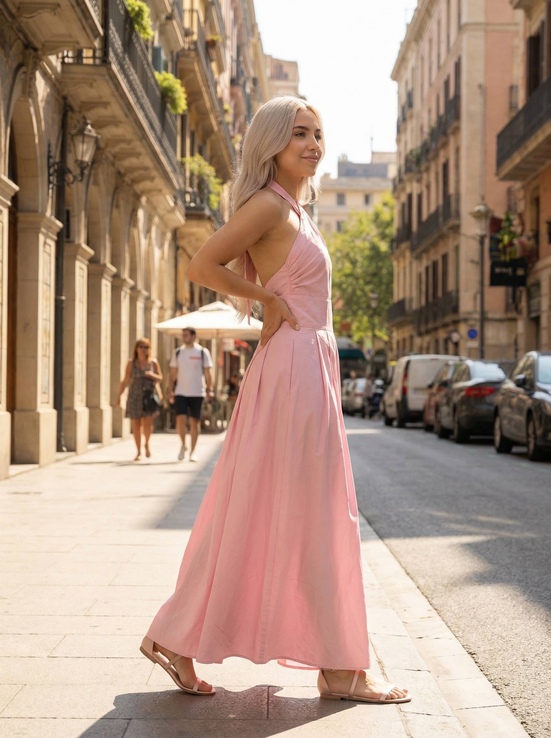 Cross Halter Cut-Out Midi Dress - The Season Boutique