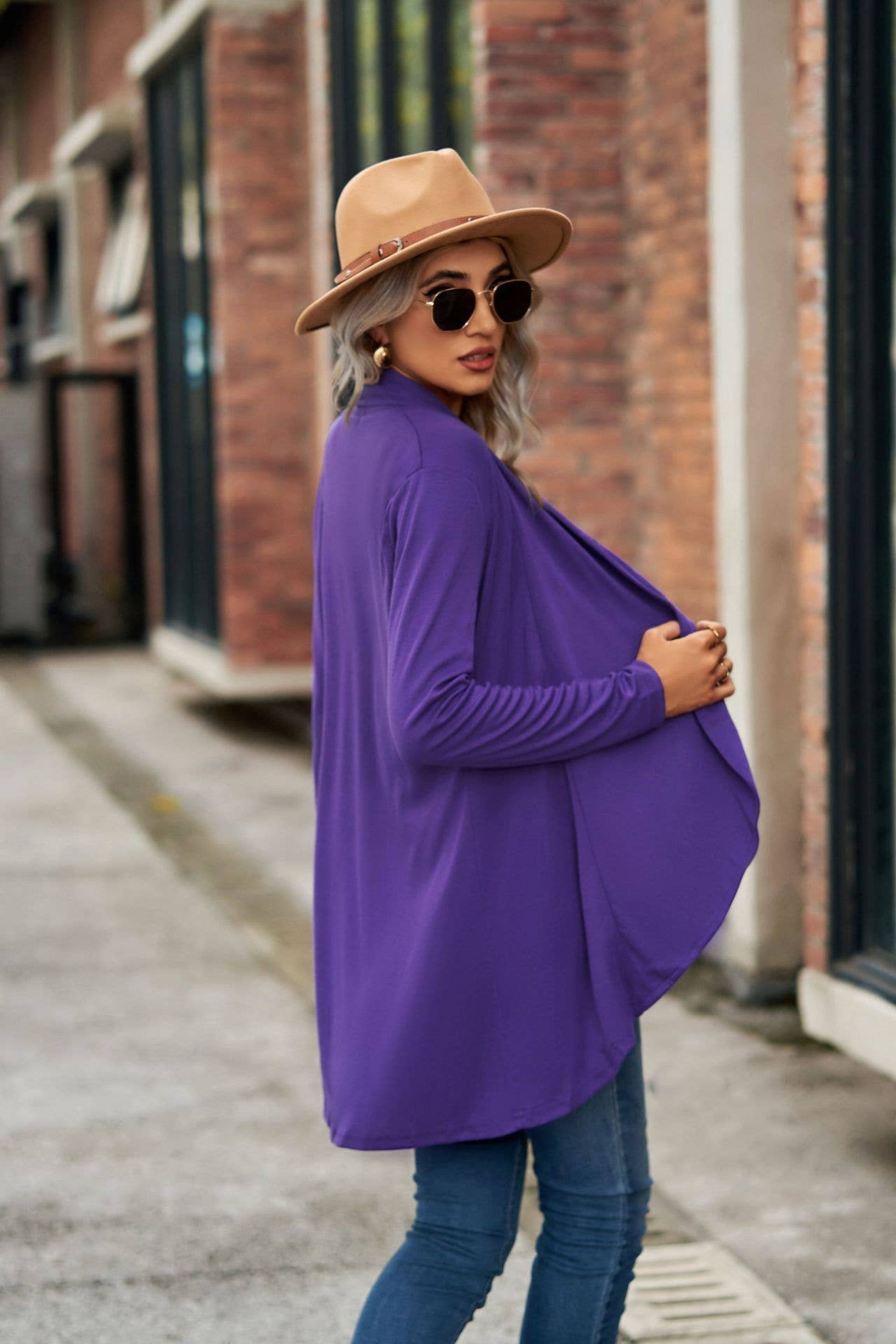 Long-sleeved loose knitted cardigan