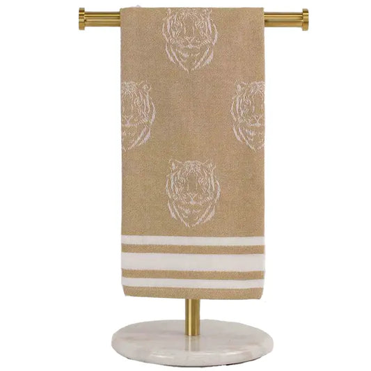 Jacquard Tiger Hand Towel Light Gold/White 20x28