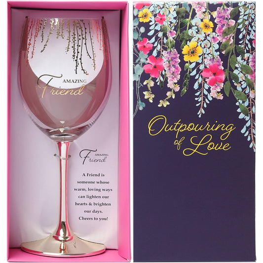 Gift Boxed Friend Crystal Wine Glass - The Season Boutique