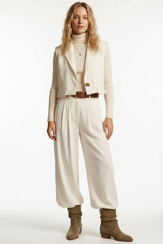 White Vest & Pants - The Season Boutique