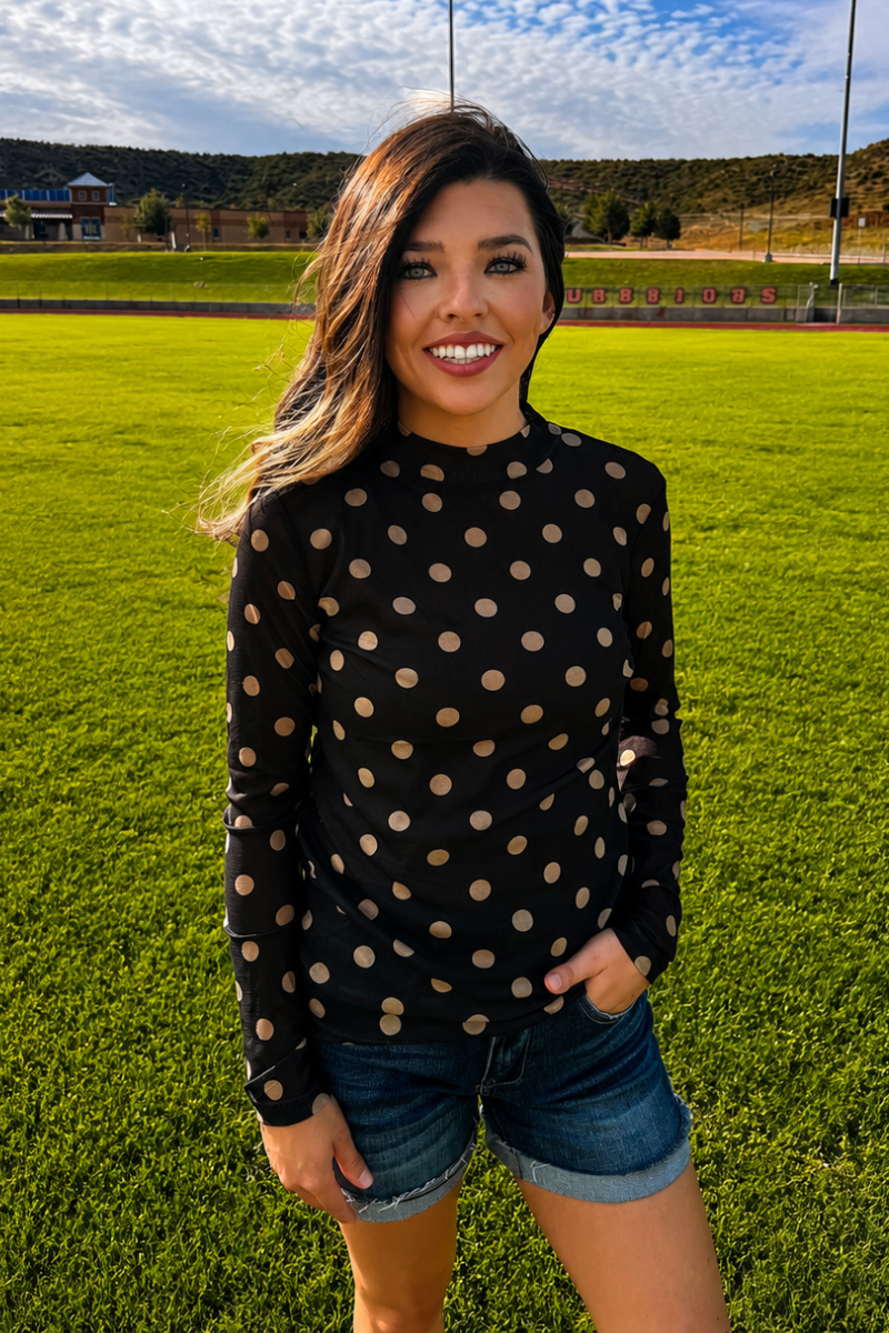 Black and Gold Mesh Top