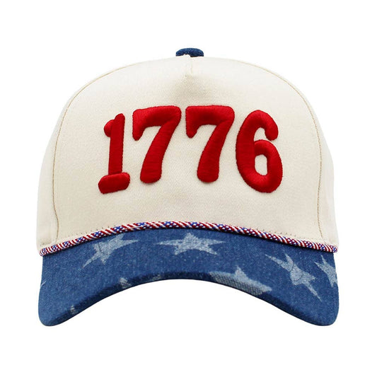 1776 American USA Baseball Cap: Denim