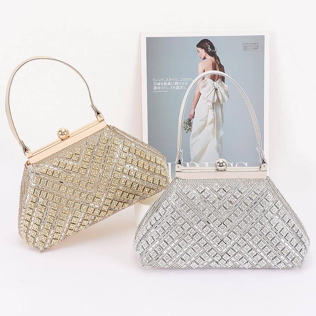 Rhinestone Party Clutch - Gold