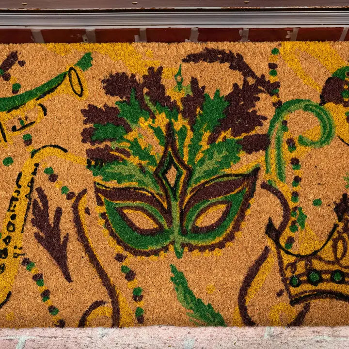 Mardi Gras Mask Door Mat