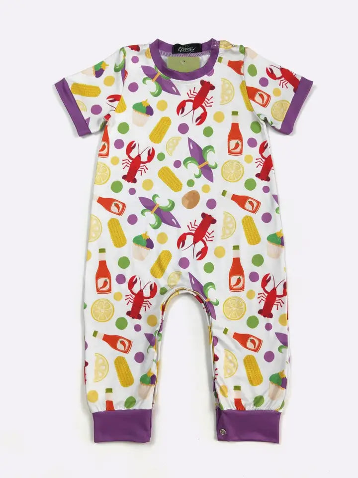 Mardi Crawfish Boy Romper