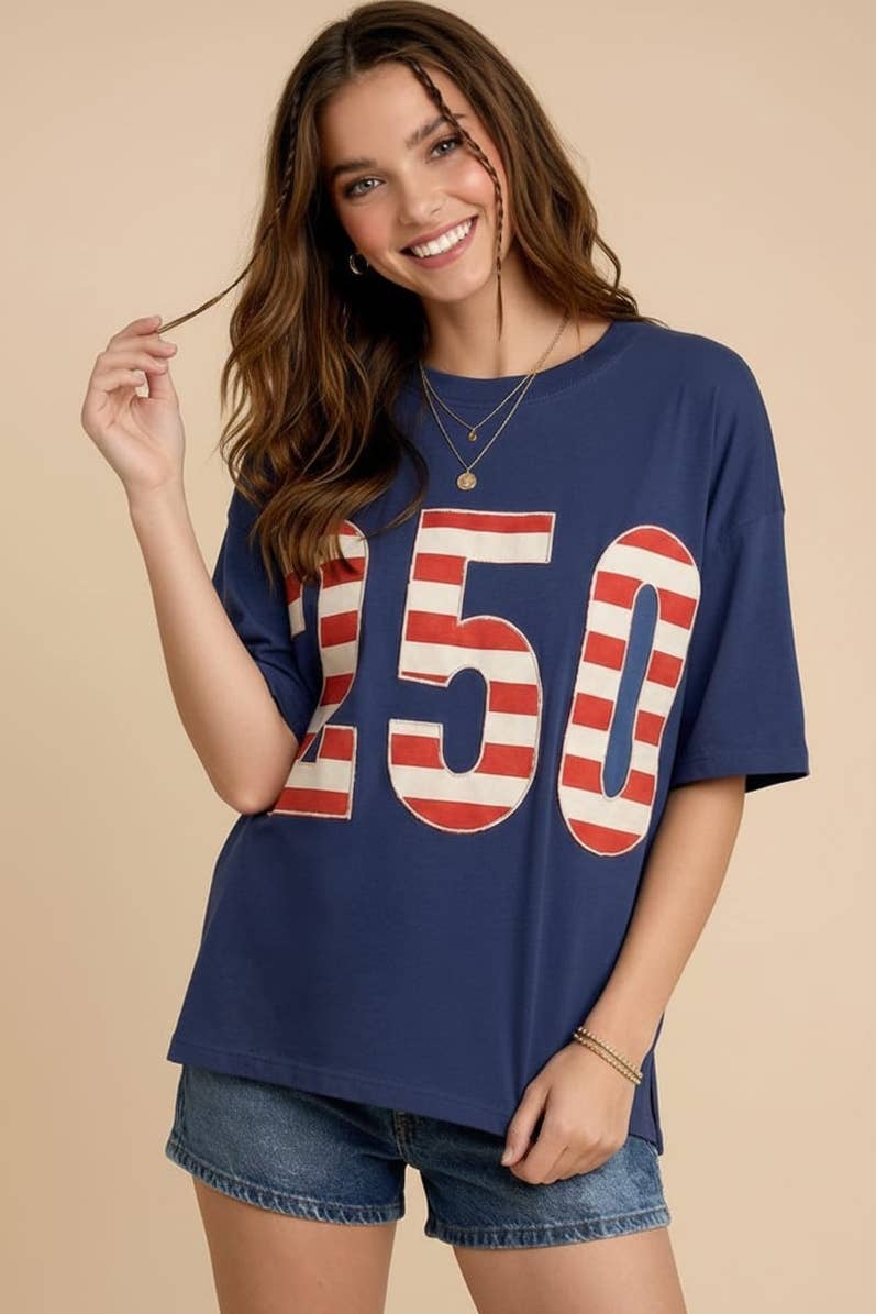 PLUS USA 250th Anniversary Commemorative Oversized: NAVY - The Season Boutique