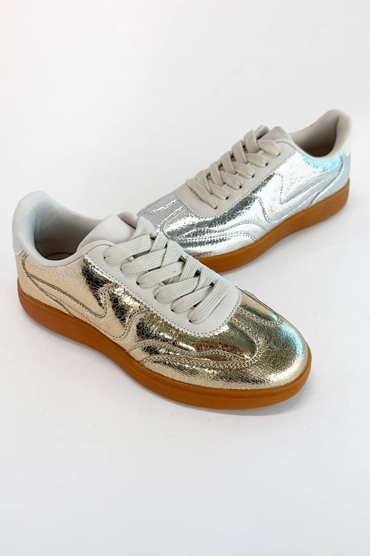 Wavy Gold Sneakers