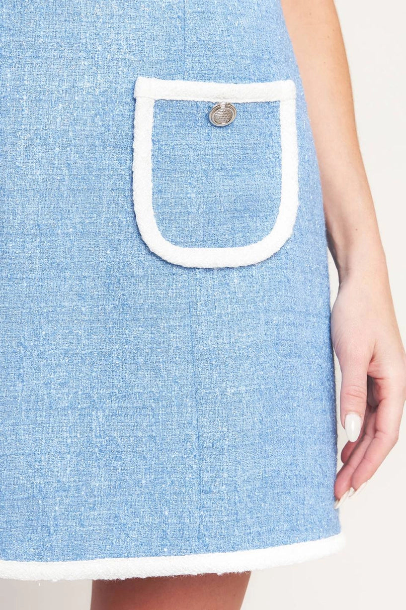 Solid Woven Mini Dress - The Season Boutique