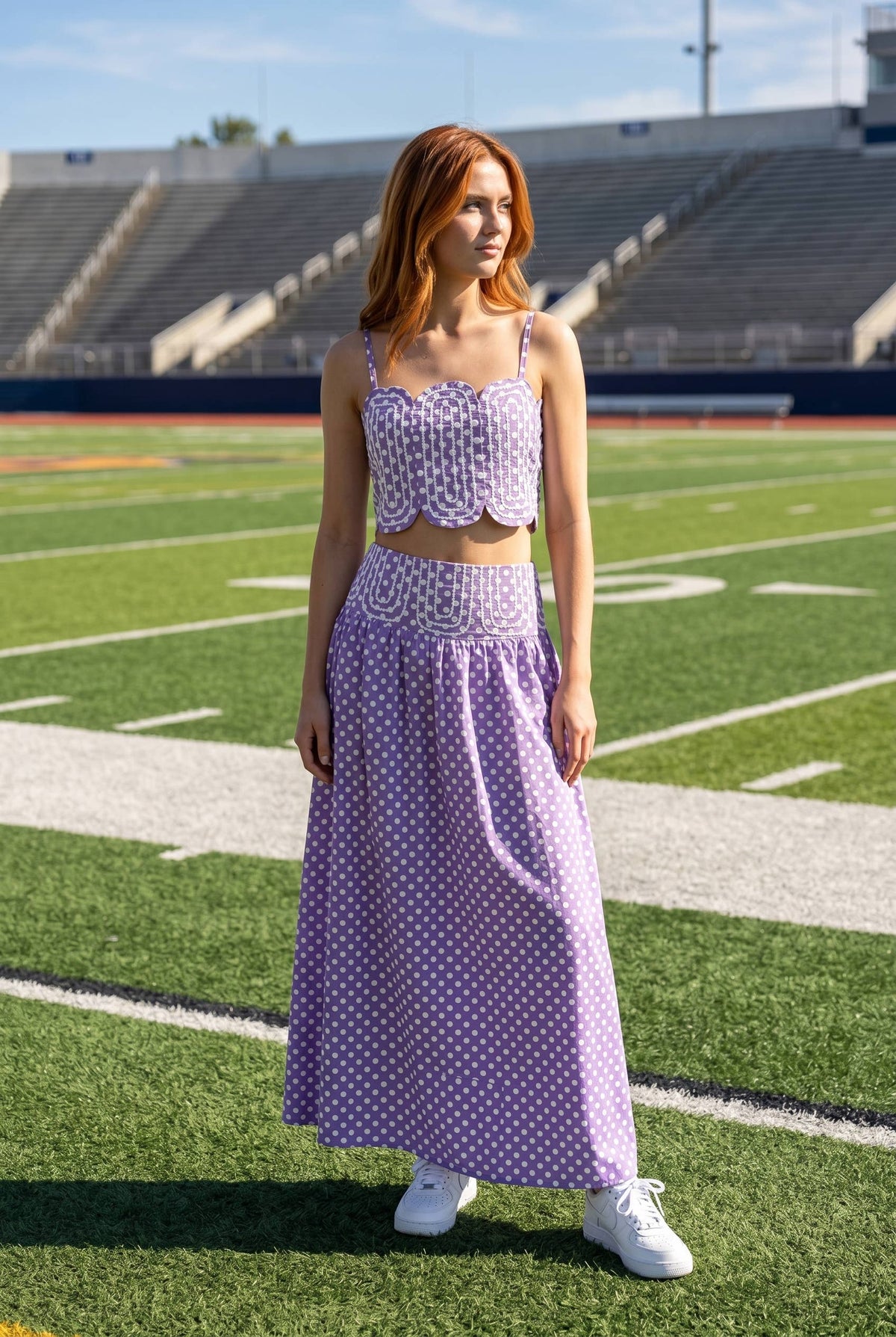 Crop And  Maxi Skirt Set