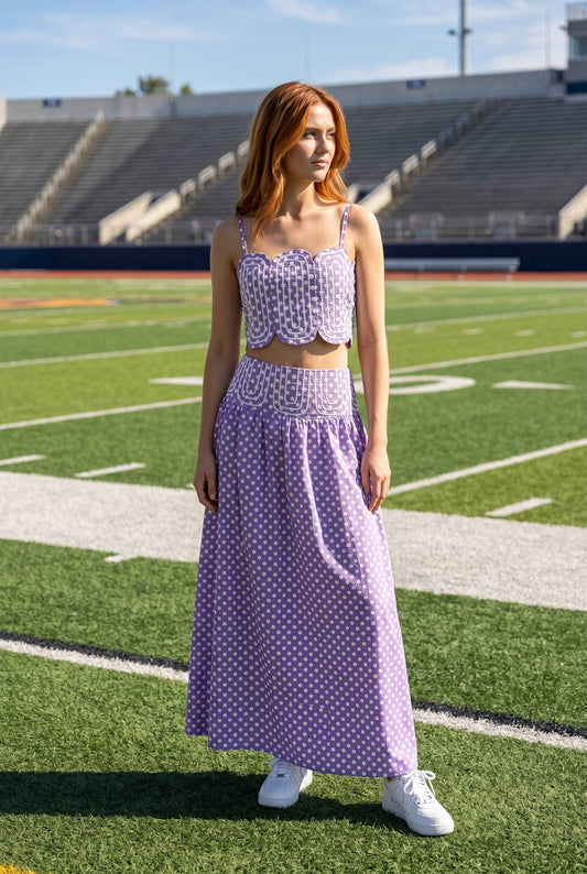 Crop And  Maxi Skirt Set