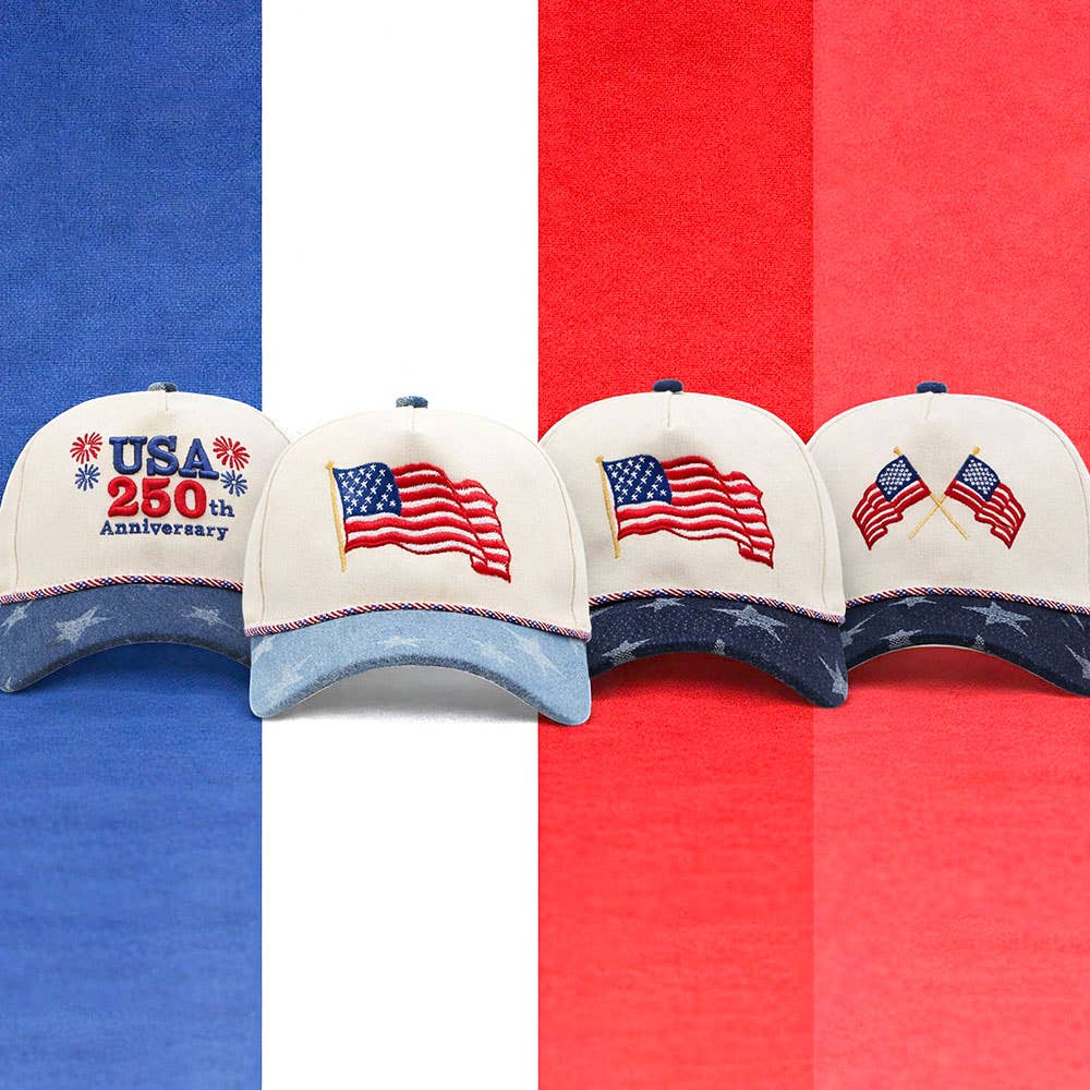 USA 250th Anniversary Patriotic Embroidered Baseball Cap