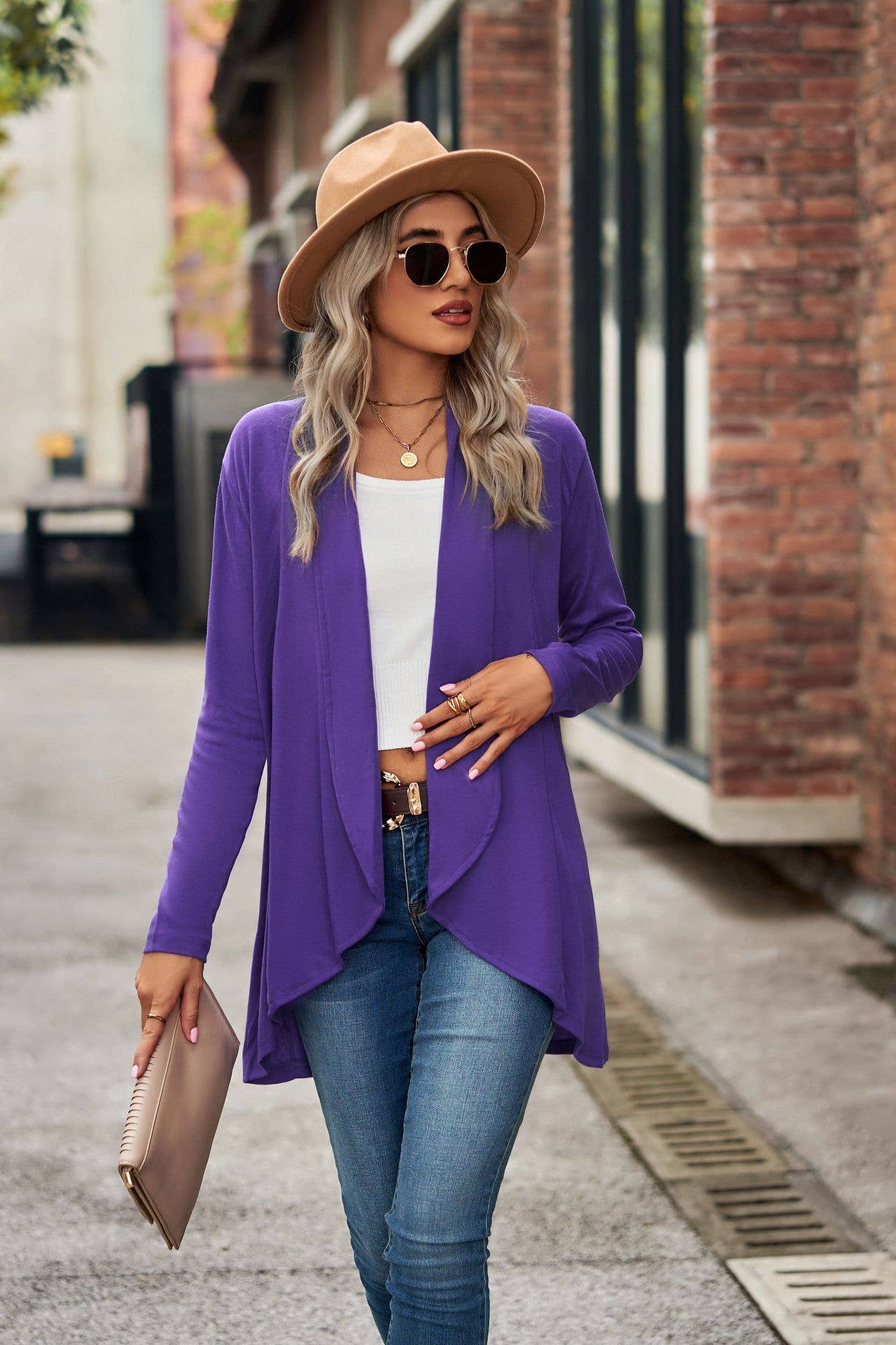 Long-sleeved loose knitted cardigan