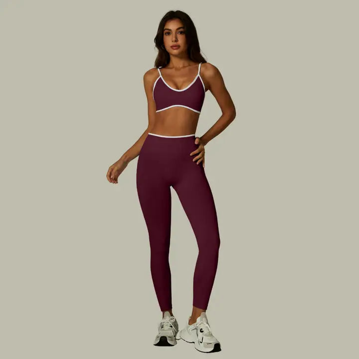 V-neck Bra & Leggings Set - The Season Boutique