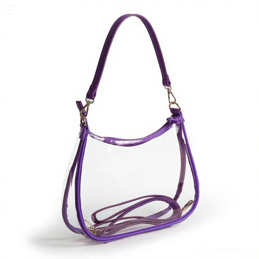 Sara Large Clear Purse with Skinny Scarf – LSU