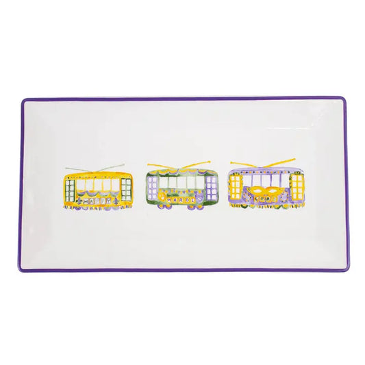 Mardi Streetcar Rectangle Platter