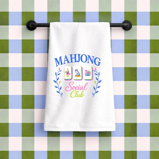 mahjong social club cute towel