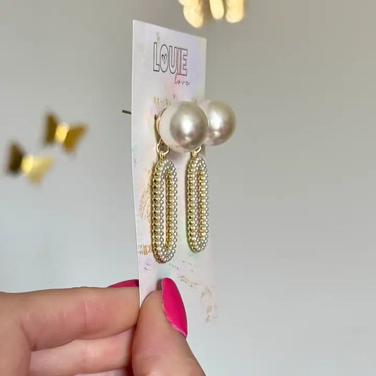 Metal Pearl Gold Bride & Everyday Spring Earrings