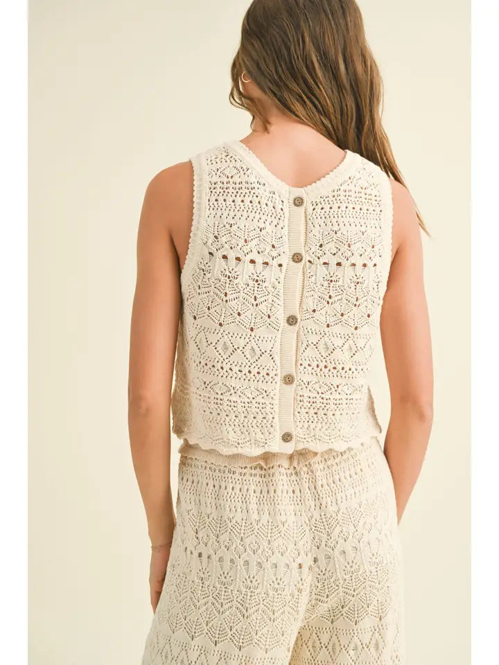 Crochet Pattern Back Button Top