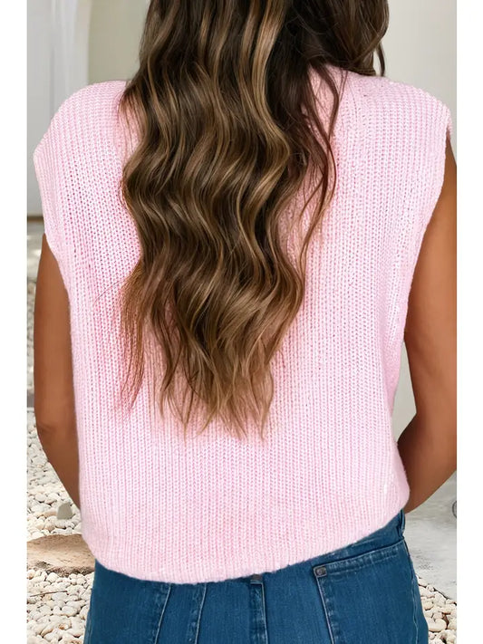 Knit V Neck Sweater Vest