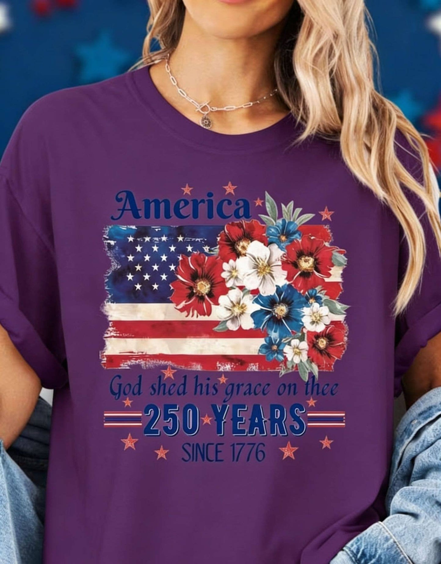 250th Floral Flag Cotton Tee