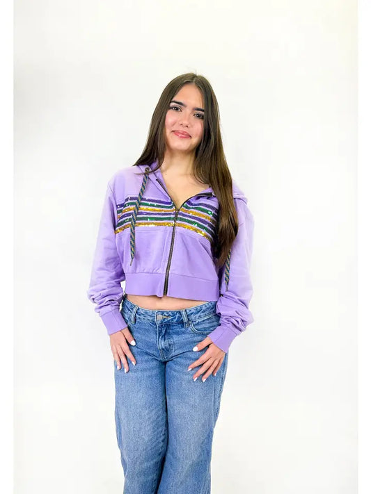 Lavender Sequin Hoodie
