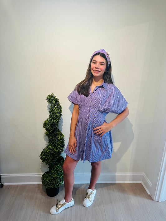 Pleated Shirt Dress