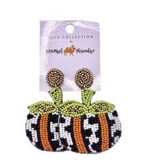 Beaded Pumpkin Earrings