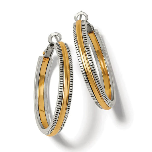 Interlok Noir Heirloom Gld Hoop Earrings