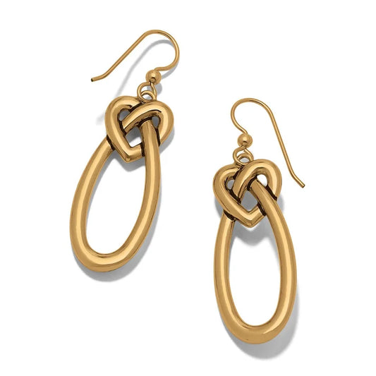 Gold Interlok Linked Hearts French Wire Earrings - The Season Boutique