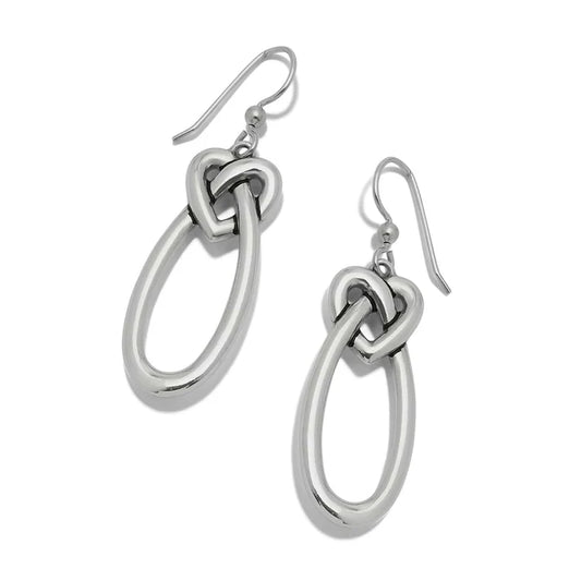 Silver Interlok Linked Hearts French Wire Earrings - The Season Boutique
