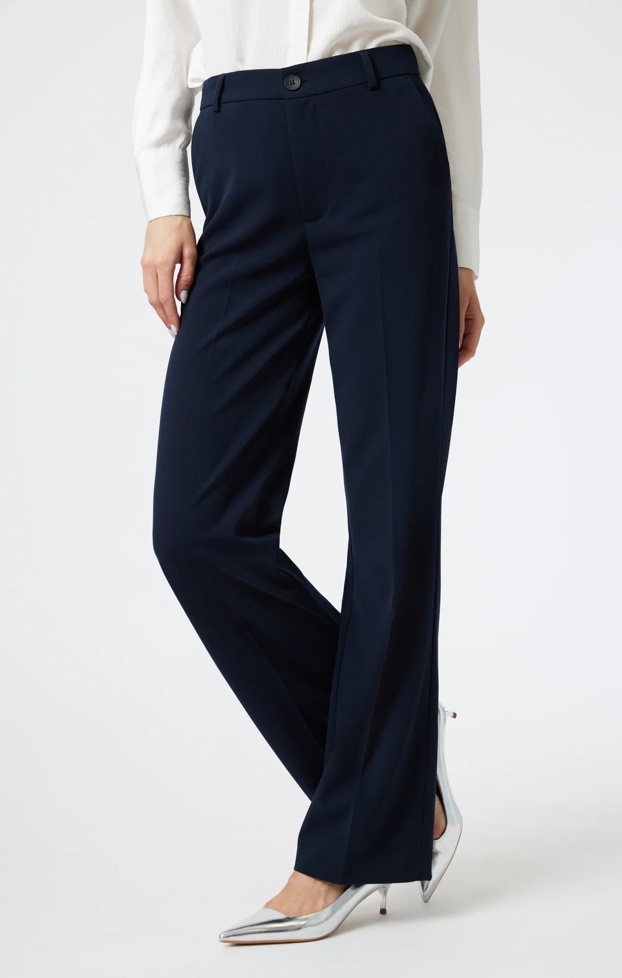 Blue Woven Dress Pants