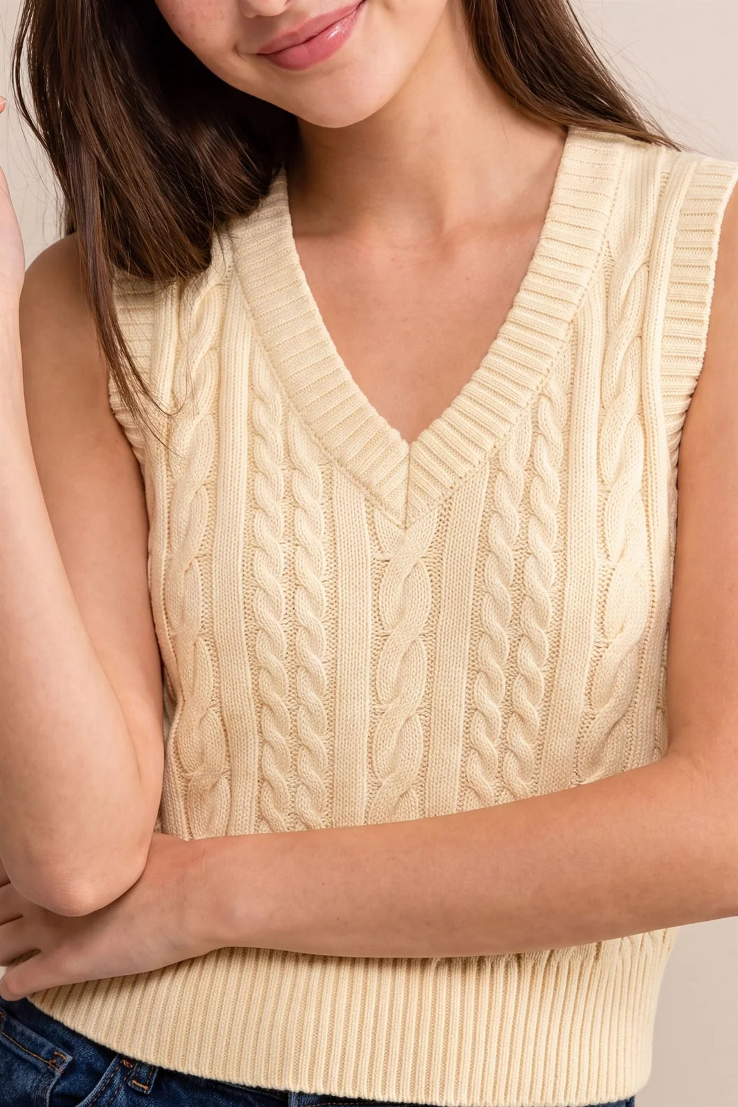 Cable Knit Sweater Vest
