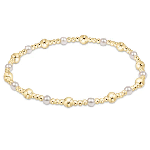 Classic Gold Sincerity Pattern 4mm Bead Bracelet